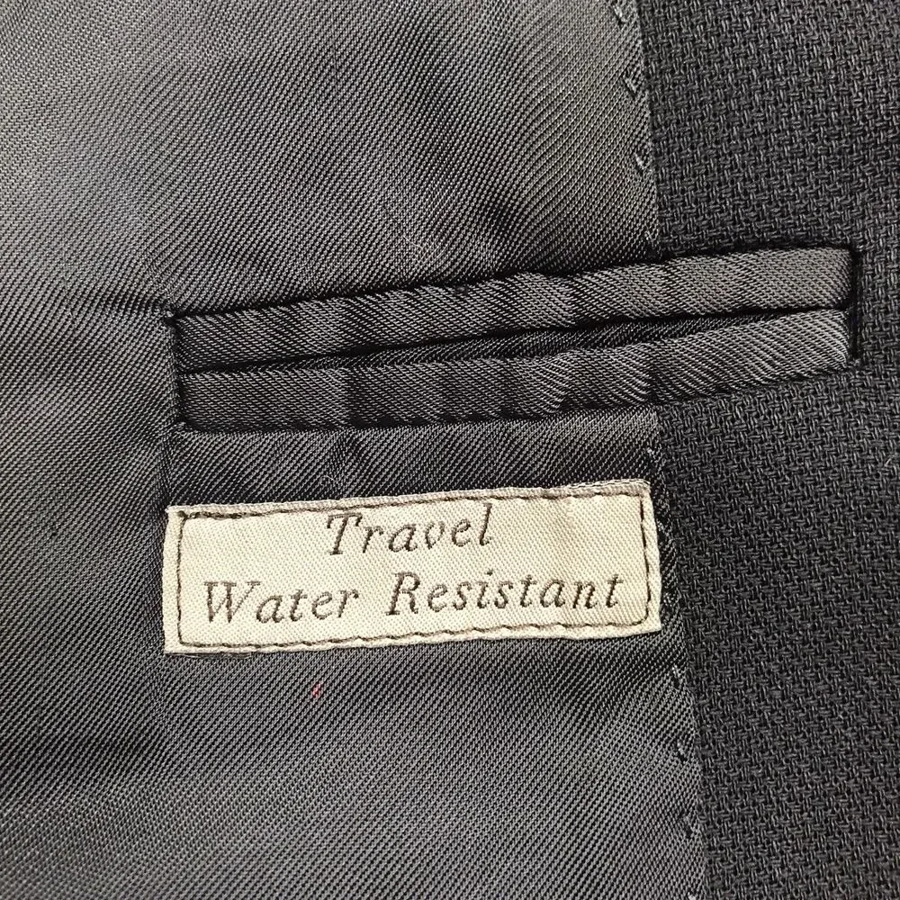 CANALI Classic Travel Water Resist Blazer Men 42L Black 100% Wool 3 Button
